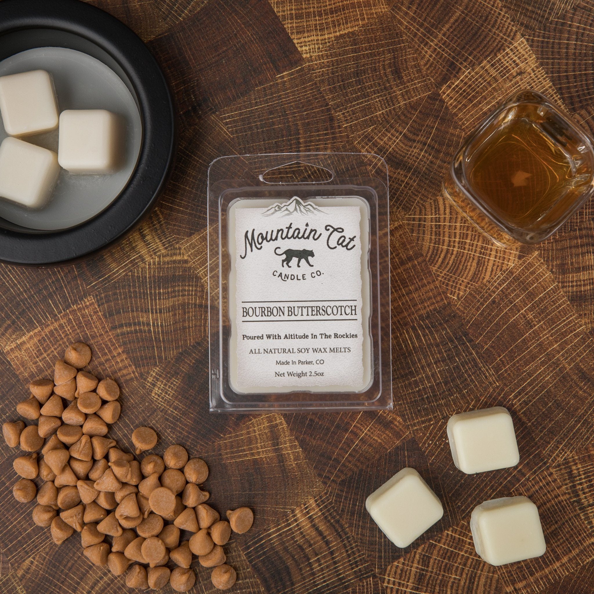 Bourbon Butterscotch - Rustic Cabin Collection Candles Mountain Cat Candle Co Wax Melt 