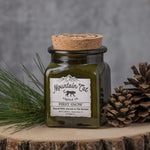 First Snow - Rustic Cabin Collection Candles Mountain Cat Candle Co Vintage Green Jar with Cork Lid 