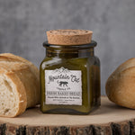 Fresh Baked Bread - Rustic Cabin Collection Candles Mountain Cat Candle Co Vintage Green Jar with Cork Lid 