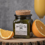 Fresh Mountain Mimosa - Rustic Cabin Collection Candles Mountain Cat Candle Co Vintage Green Jar with Cork Lid 