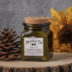 Sunset Lodge - Rustic Cabin Collection Candles Mountain Cat Candle Co Vintage Green Jar with Cork Lid 
