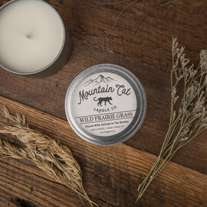 Wild Prairie Grass - Rustic Cabin Collection Candles Mountain Cat Candle Co Rugged Metal Tin 